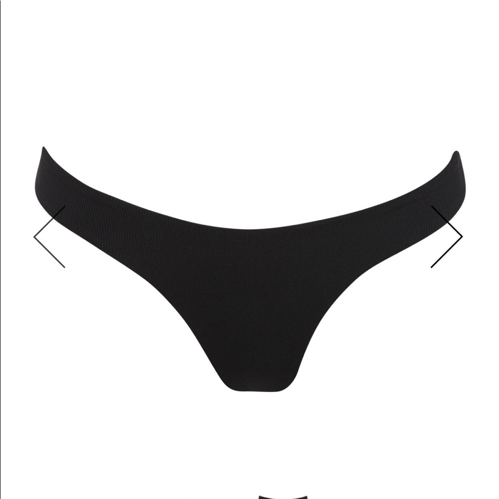 Myra Swim Cindy Bottoms- Black Ribbed- L NWT